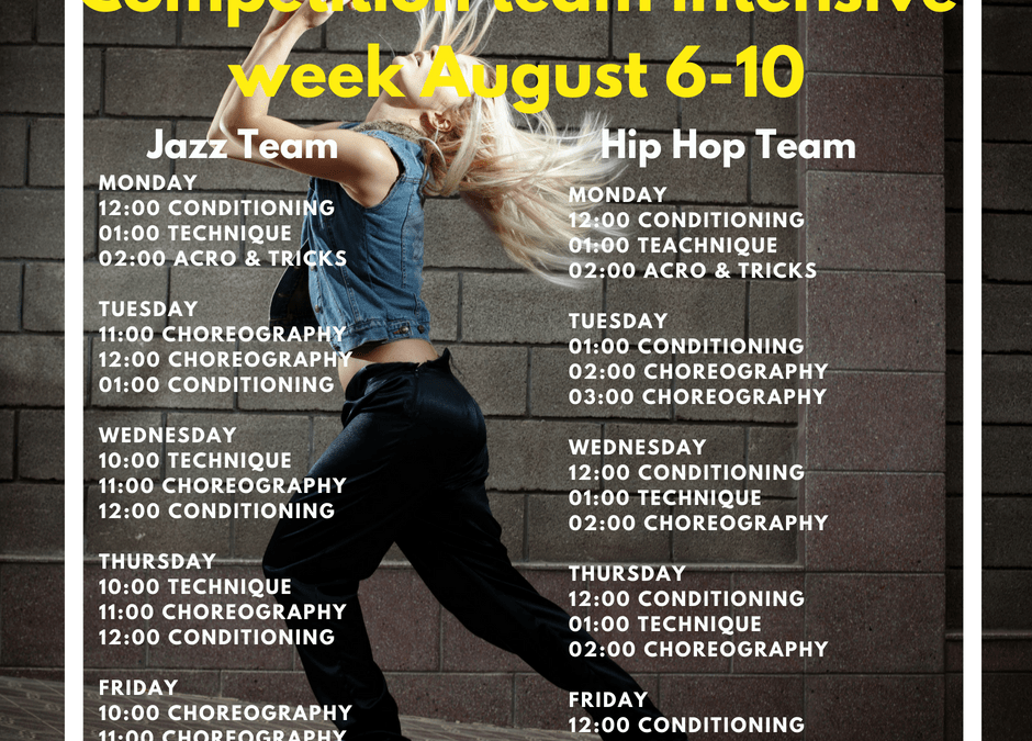 Dance team intensive week August 6-10
